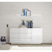 Madia 1 anta e 3 cassetti linea Sax in finitura Bianco Lucido