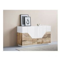 Credenza moderno bianco/acero, 4 ante - Alien