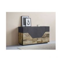 Credenza moderno grigio/acero, 4 ante - Alien