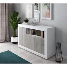 Bissolo Casa - credenza mod. reven bianco frassinato e cemento