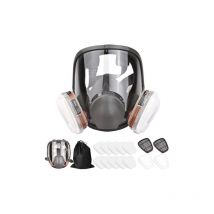Crediri 16-in-1-Vollgesichtsmaske, Silikon-Vollgesichtsmaske, 1 Maskenkörper + 2 x Filterkartuschen 3 + 2 x Filterkappen + 10 Filterpads + 1