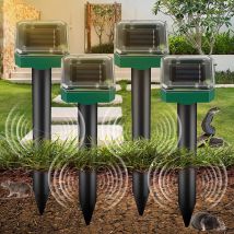 Ymyny - Crediri 4er-Pack Ultraschall-Haustiervertreiber IP65 Solar-Ultraschall-Maulwurfvertreiber Garten-Solarabwehr Anti-Maus Anti-Tier