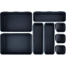 Ymyny - Crediri 8-teiliges Schreibtisch-Schubladen-Organizer, Schubladenteiler aus Kunststoff, Schubladenteiler mit 3 Größen, Aufbewahrungsbehälter