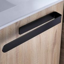 Ymyny - Crediri Handtuchhalter fürs Badezimmer, Edelstahl, selbstklebend, 37 cm, Schwarz