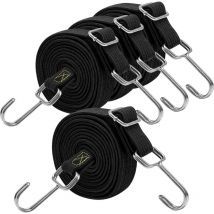 Crediri Spanngurte mit Haken, 100 cm lang, verstellbare schwarze elastische Gummibänder mit Haken für Gepäck, Dachgepäckträger, Planen, bewegliche