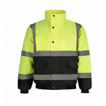 Ymyny - Crediri Warnweste mit hoher Sichtbarkeit – 2-farbiges Neongelb/Marineblau – Größe: l