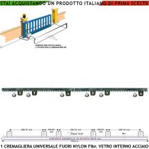 Securvera - Cremagliera Antiusura Universale M4 da 1 Metro in Nylon Fibra Vetro Interno Acciaio Portata Garantita 6 Q.li 6 Viti Auotofilettanti Max
