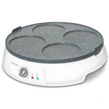 Cecotec - Crêpière électrique 2 en 1 con 1200 w, revêtement RockStone et plaque réversible.