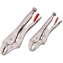 Crescent Curved Jaw Locking Pliers with Wire Cutter Set - 2 Piece
