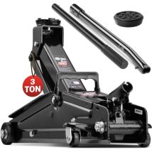 Deuba - Cric Hydraulique 3 Tonnes Compact Et Robuste Levée De 135 À 400 Mm Patin En Caoutchouc