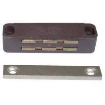 Cricchetto magnetico sportelli UC20 Varec mm 74 h.mm 22 kg 14 + incontro marrone