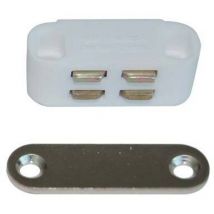 Cricchetto Magnetico Sportelli Uc9 Varec • Mm 35 H.mm 12 Kg 3 + Incontro Bianco