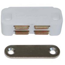 Varec - Cricchetto magnetico sportelli ucn10 mm 45 h.mm 19 kg 3,5 + incontro bianco (12 pezzi)