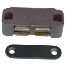 Cricchetto Magnetico Sportelli Ucn10 Varec • Mm 45 H.mm 19 Kg 3,5 + Incontro Marrone