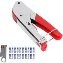 Sunxury - Crimping Pliers Coaxial Cable Wire Stripper Crimper Stripping Tool Set Kit 1KT‐52L20