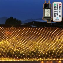 Crisp Net Lights Mit 204 Leds Für Den Außenbereich, 3 M X 2 M, Wasserdichte Solar-lichterkette, Steckdose, 8 Lichtmodi, Feenseil-netzbeleuchtung Mit 