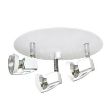 Cristal Arco Placca Faretto da Soffitto a 3 Luci Bianco
