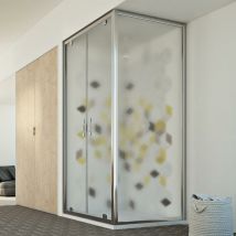 Duschkabine eckig Strukturglas h 198 mod. Cristal Duo 2 Türen 90x130 Öff. 130 cm