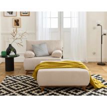 Bestmobilier - Cristal - fauteuil - convertible avec coffre et grand pouf - en velours côtelé