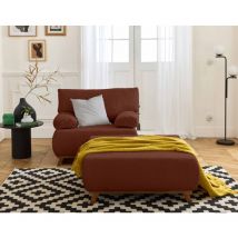 Cristal - fauteuil - convertible avec coffre et grand pouf - en velours côtelé