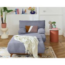 Bestmobilier - Cristal - fauteuil - convertible avec coffre et grand pouf - en velours texturé