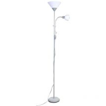 Cristal Lisa Lampada da terra 1xE27 con luce di lettura 1xE14 Argento