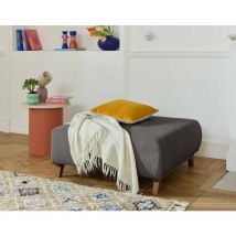 Bestmobilier - Cristal - Modulierbarer Hocker - 95 Cm - Aus Strukturiertem Samt - Dunkelgrau