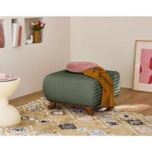 Bestmobilier - Cristal - pouf modulable - 65 cm - en fausse fourrure côtelée - vert