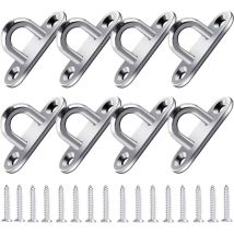 Crochet Acier Inoxydable (8pcs) - Support Mural Pour Charges Lourdes (5x2cm) - Crochets Métal Forme U Avec 2 Trous Retient Jusqu'à 40 Kg Poids, 