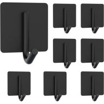 Stück Wandhaken zum Kleben, Bad Wandhaken ohne Bohren, Handtuchhaken zum Kleben ohne Bohren, Edelstahl für Küche und Bad, Schwarz
