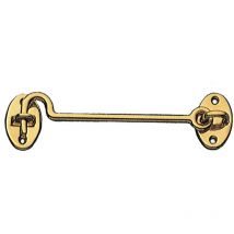 Crochet arret de fenetre en laiton pour volets longueur 80 mm finition brillante sous blister