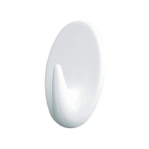 Crochet à torchon – Crochet adhésif ovale blanc – 30 unités – Plastique – HOMEXPERT
