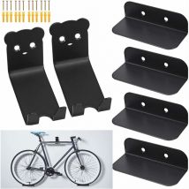 Ersandy - Crochet de pédale de fixation murale pour vélo, 6 pièces de supports de fixation murale pour vélo pour vélo, stockage mural, porte-pneus,