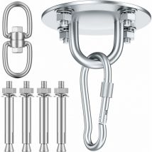Hanbing - Crochet de Plafond Chaise Suspendue Crochet Pivotant à 360 °, Support Extérieur en Acier Inoxydable Jusqu'à 500 kg pour la Fixation au