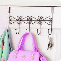 Crochet de porte créatif en fer forgé sans clous pour porte-manteau, cravate, serviette, crochet de porte, support de rangement multifonction pour