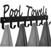 Ahlsen - Crochet de serviette de piscine pour salle de bain mur de type porte - serviette porte - serviette en acier au carbone organisateur