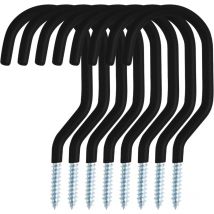 Crochet de vélo 8 pièces, support de vélo adapté à une utilisation polyvalente, à visser, pour abri, garage, jardin, revêtement plastique pour
