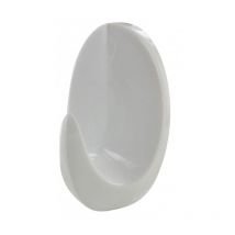 Crochet déco adhésif goutte H.55mm, l.34mm, plastique blanc, 2 pièces