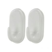 Crochet déco adhésif ovale, H.46mm, l.26mm, 2 pièces.