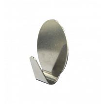 Ovaler Deko-Haken, selbstklebend, H.40mm, B.27mm, Edelstahl, 1 Stück.