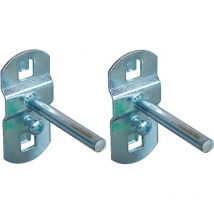 Crochet droit pour panneau perforé en set de 2 pièces - 50 mm