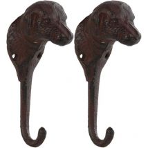 Crochet en fonte chien Lot de 2