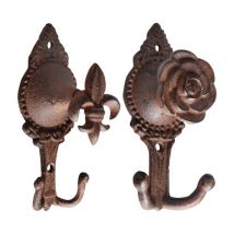 Pflanzen Kölle - Lot de 2 crochets de porte en fonte motif fleurs