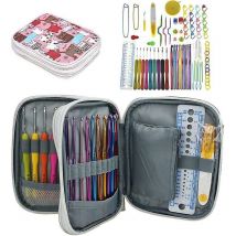 Crochet Hook Set 85 Piece Crochet Tool Ergonomic Knitting Needles With Complete Crochet Accessories And Bag With Double Zip