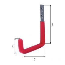 Crochet mural en caoutchouc rouge en forme de u 83mm Acier D.18mm GAH Par 5)