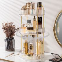 Weidace Organiseur de maquillage rotatif à 360° pour coiffeuse, organiseur de comptoir de salle de bain, organiseur de parfum rotatif, support de