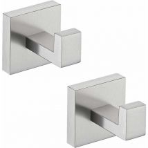 Crochet Mural Porte-serviettes Salle de Bain Murale Crochets Acier Inoxydable SUS304 Patère Support Pour Cuisine Accroche 2 Pièces Brossé