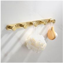 Crochet mural utilitaire avec 5 crochets Porte-manteau en acier inoxydable Porte-serviettes Ensemble d'accessoires pour commode de salle de bain