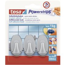 Tesa - Crochet petit et ovale Powerstrip 57519-00000-20 chrome (mat) 3 pc(s)