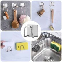 Live House - Crochet porte-éponge adhésif 4 pièces pour éponge lave-vaisselle en acier inoxydableéconomiser de l'espace
